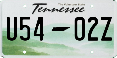 TN license plate U5402Z
