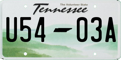 TN license plate U5403A
