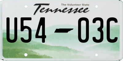TN license plate U5403C