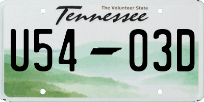 TN license plate U5403D