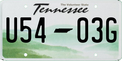 TN license plate U5403G
