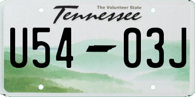 TN license plate U5403J