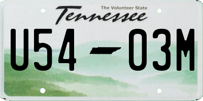 TN license plate U5403M