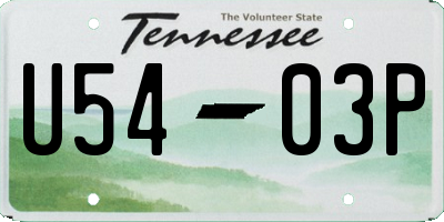 TN license plate U5403P