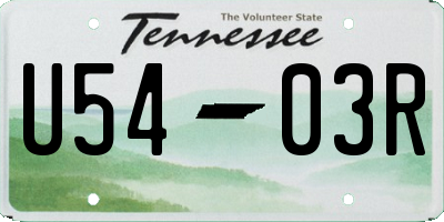 TN license plate U5403R