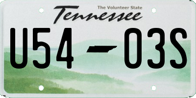 TN license plate U5403S