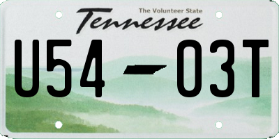 TN license plate U5403T