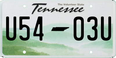 TN license plate U5403U