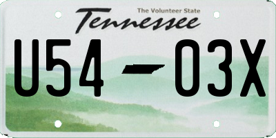 TN license plate U5403X