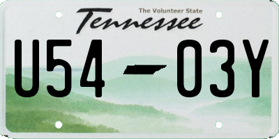TN license plate U5403Y