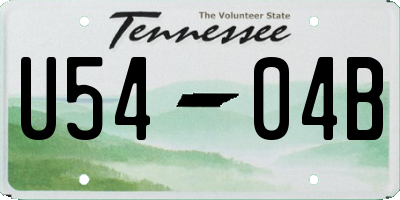TN license plate U5404B