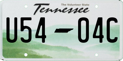 TN license plate U5404C