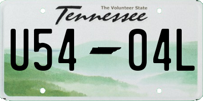 TN license plate U5404L