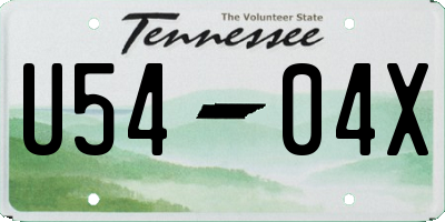 TN license plate U5404X