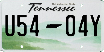 TN license plate U5404Y