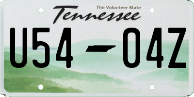TN license plate U5404Z
