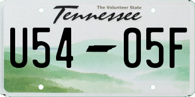 TN license plate U5405F