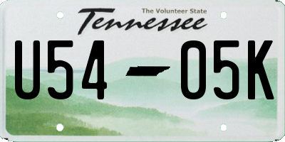 TN license plate U5405K