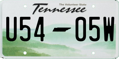 TN license plate U5405W