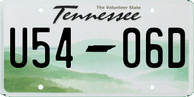 TN license plate U5406D