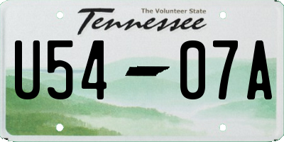 TN license plate U5407A