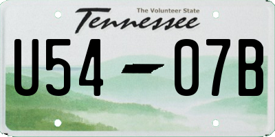 TN license plate U5407B