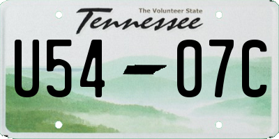 TN license plate U5407C