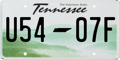 TN license plate U5407F