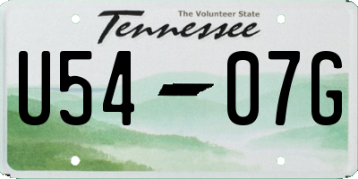 TN license plate U5407G