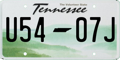 TN license plate U5407J