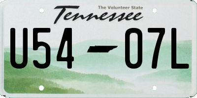 TN license plate U5407L