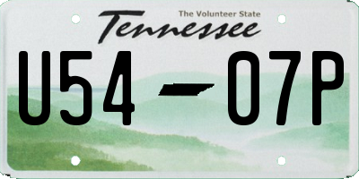 TN license plate U5407P