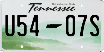 TN license plate U5407S