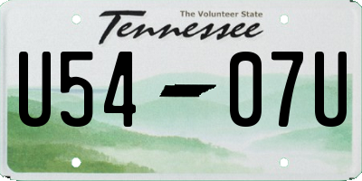 TN license plate U5407U
