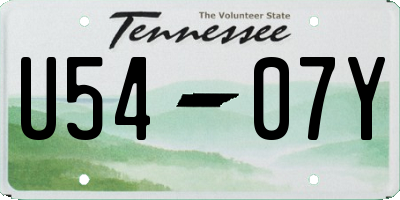 TN license plate U5407Y