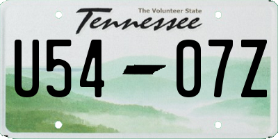 TN license plate U5407Z
