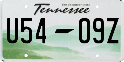 TN license plate U5409Z