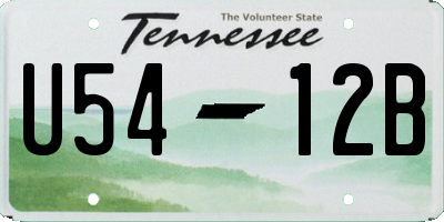 TN license plate U5412B