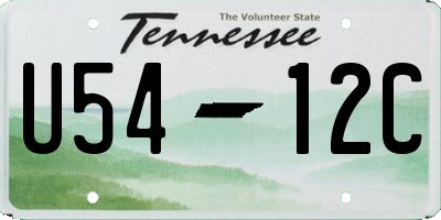 TN license plate U5412C