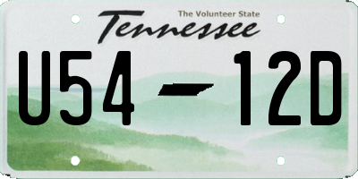 TN license plate U5412D
