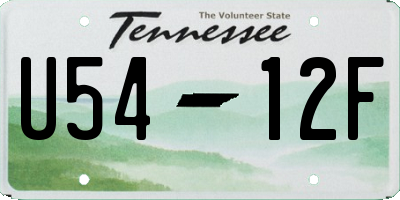 TN license plate U5412F