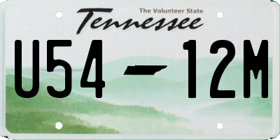TN license plate U5412M