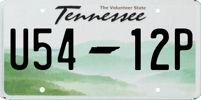 TN license plate U5412P