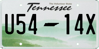 TN license plate U5414X