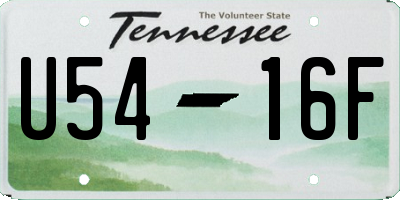 TN license plate U5416F