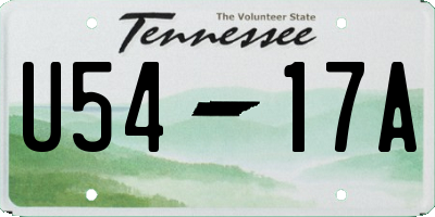TN license plate U5417A