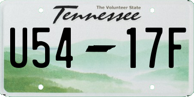 TN license plate U5417F