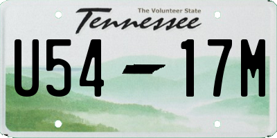 TN license plate U5417M