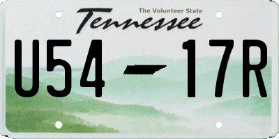 TN license plate U5417R