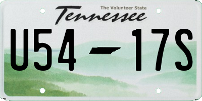 TN license plate U5417S